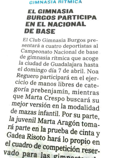 el correo de Burgos club gimnasia burgos Gimnasia Artística